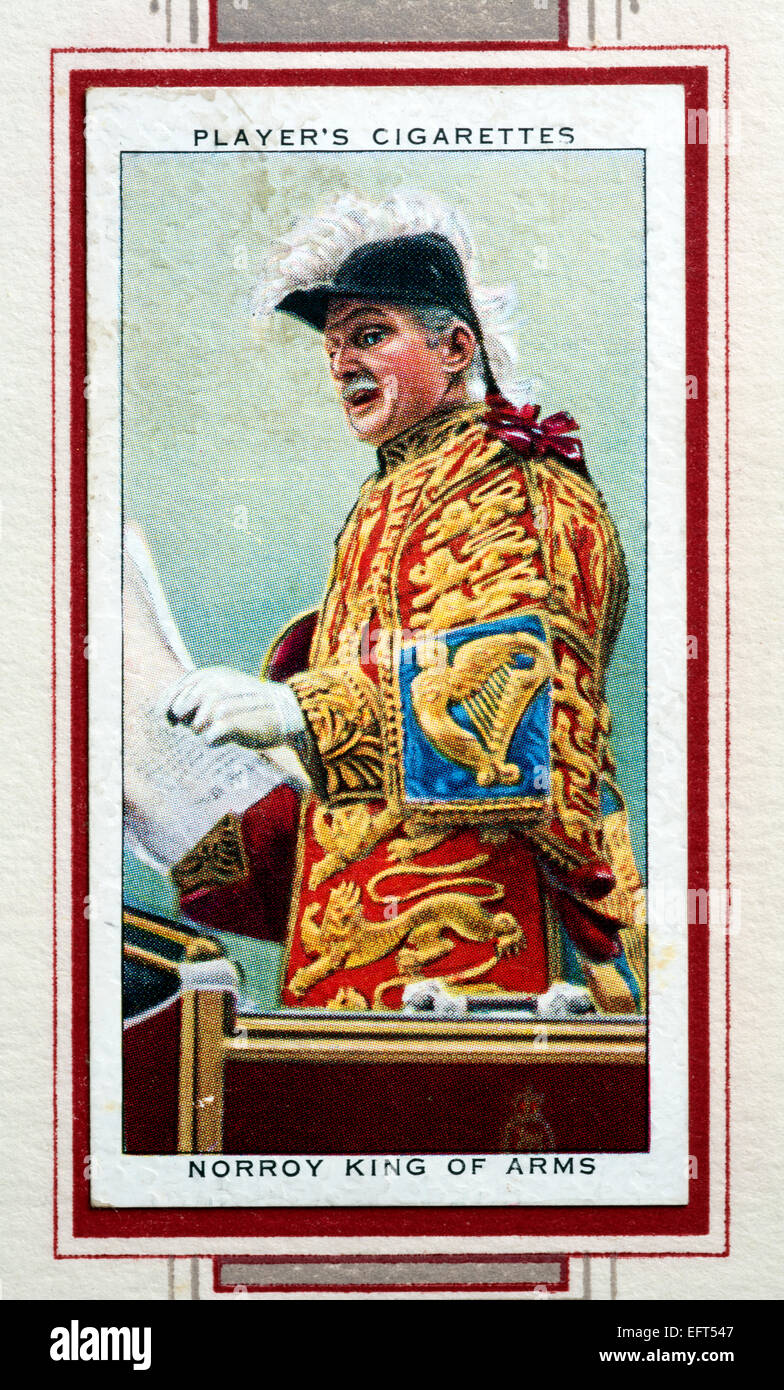 Player`s cigarette card - Norroy King of Arms. Stock Photo